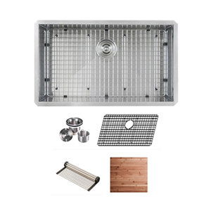 Rhbamoa Évier de cuisine à double vasque, 83,8 x 55,9 cm, en acier inoxydable